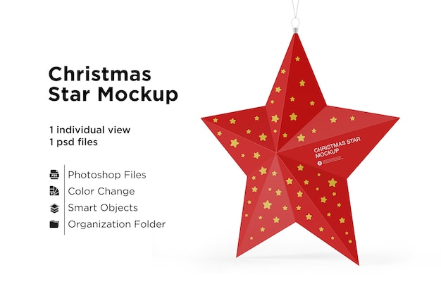 Merrry christmas star mockup