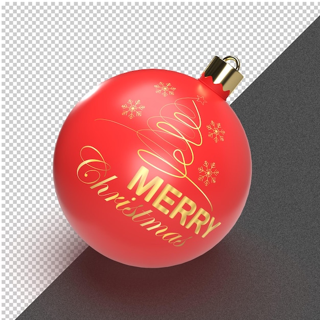 Merry Christmas 3d ball rendering,  Christmas and Happy New Year design concept, 3d Illustration