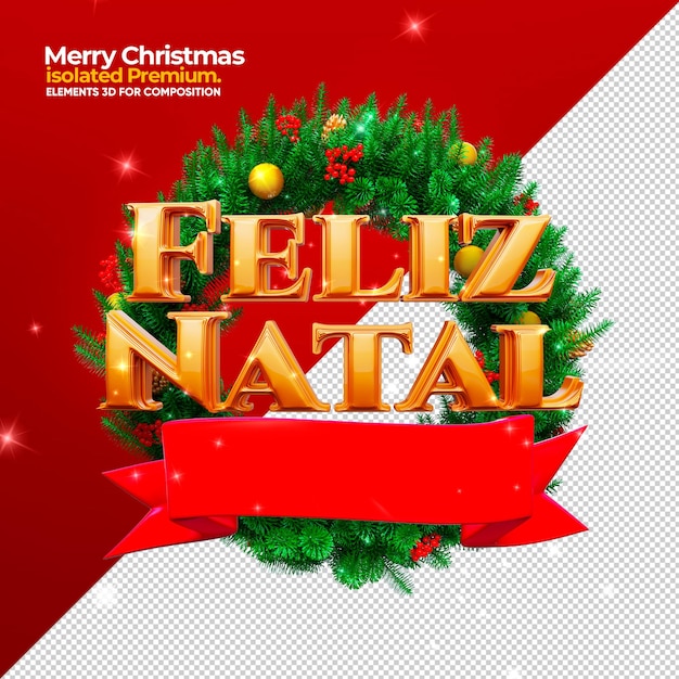 Logo 3d di buon natale per le promozioni psd premium