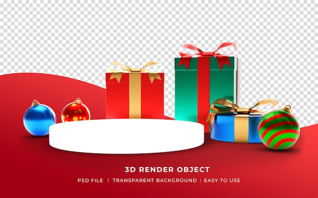 Merry christmas 3d render christmas podium