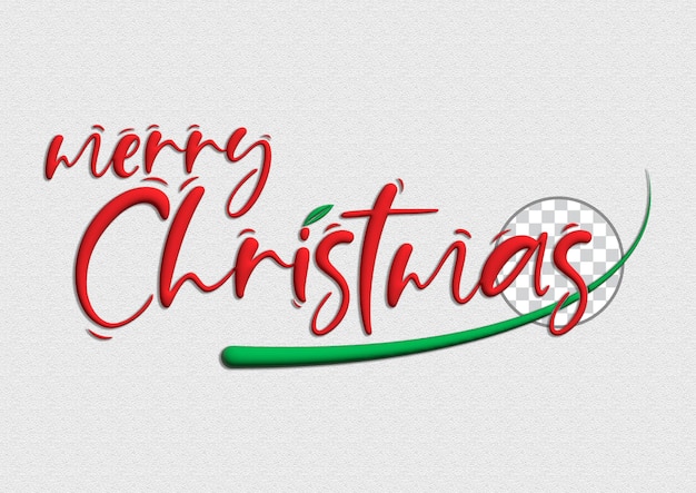 Merry christmas 3d text typography design element 01