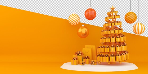 PSD メリークリスマスと新年あけましておめでとうございます3dレンダリング