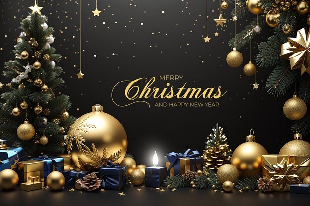 PSD merry christmas background template