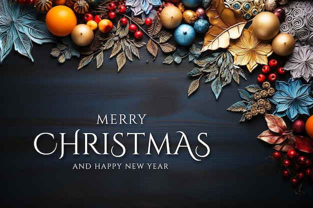 PSD merry christmas background with merry christmas creative art