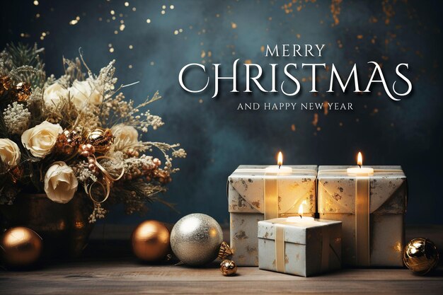 Merry christmas background with merry christmas creative art