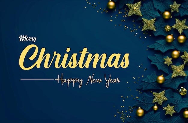 PSD merry christmas banner background ai generative