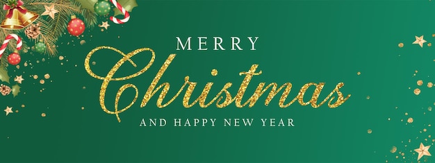 Merry christmas banner design