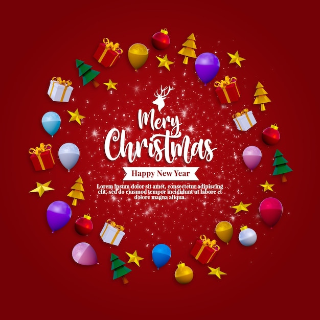 Buon natale banner instagram social media post modello