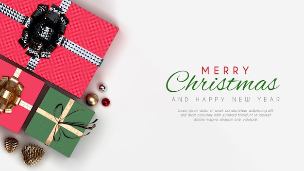 Merry christmas banner mockup