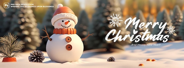 PSD merry christmas banner template