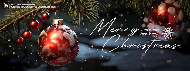 PSD merry christmas banner template