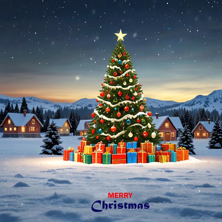 PSD merry christmas beautiful background template