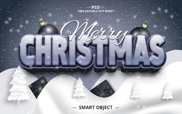 PSD merry christmas best creative text psd design