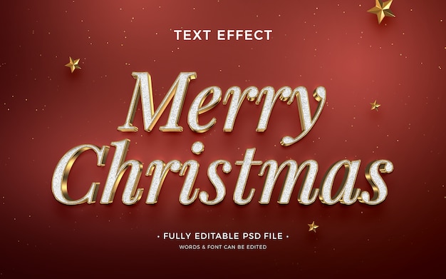 Merry christmas celebration gold text effect