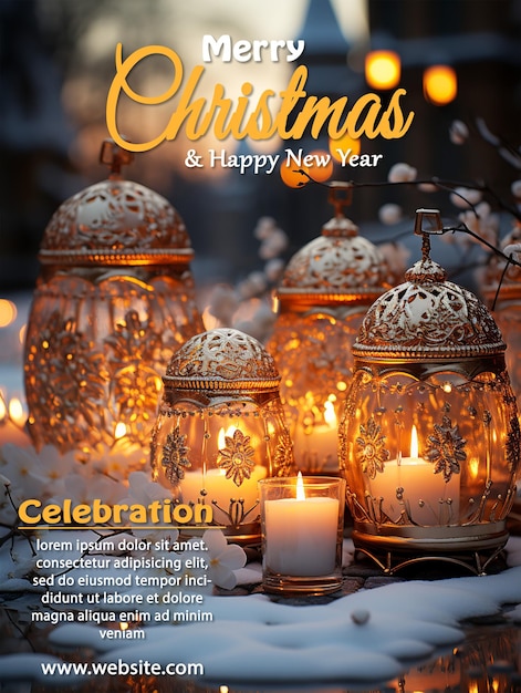 Merry christmas celebration poster