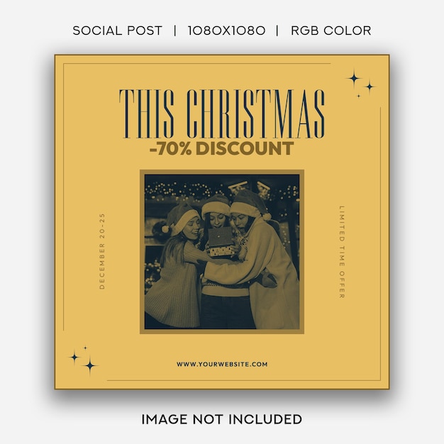 Merry Christmas Discount Social Post Template