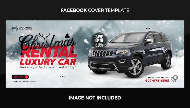 Merry christmas facebook cover or web banner template