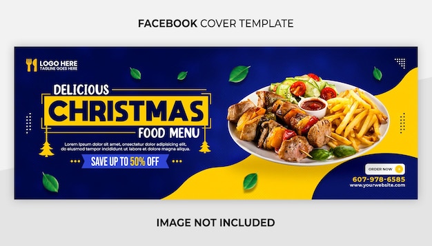 メリークリスマスのFacebookの表紙とウェブバナーのテンプレート