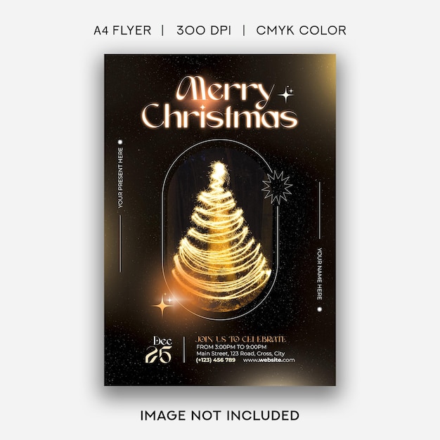 PSD merry christmas flyer template