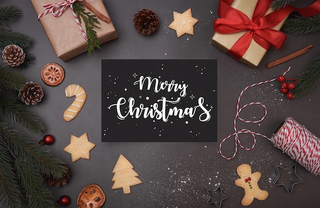 PSD merry christmas greeting card