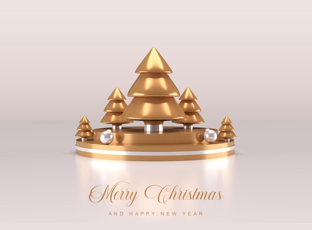 PSD merry christmas and happy new year 2022 3d rendering