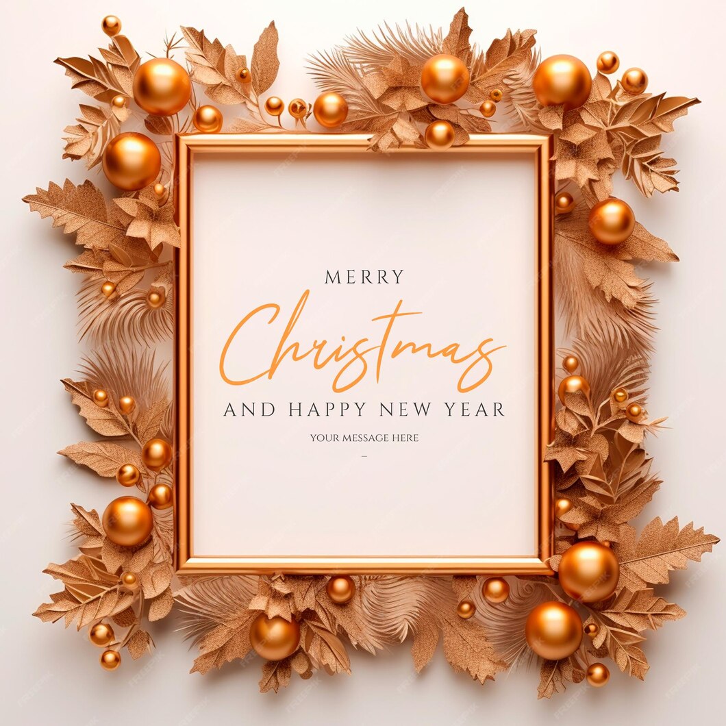 Premium PSD Merry christmas and happy new year 2024 frame