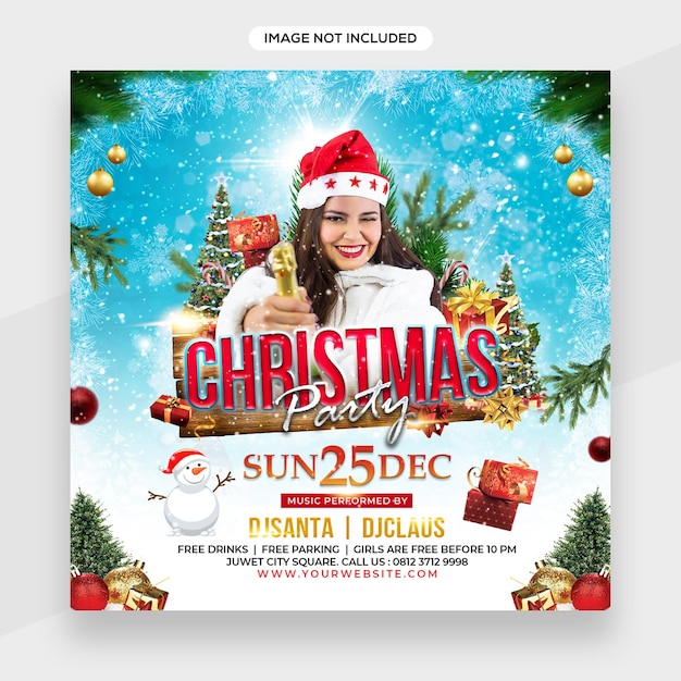 PSD merry christmas and happy new year background design or christmas banners template