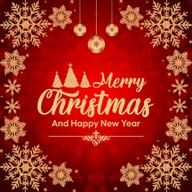 PSD merry christmas and happy new year background template