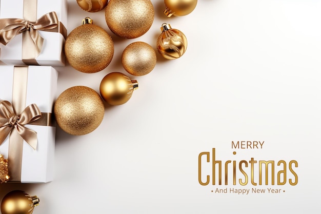 PSD merry christmas and happy new year background