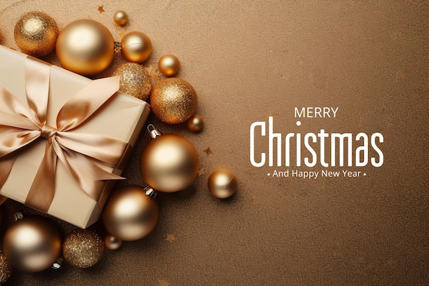 PSD merry christmas and happy new year background