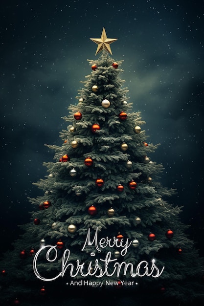 PSD merry christmas and happy new year background