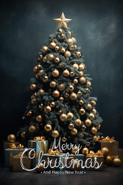 PSD merry christmas and happy new year background