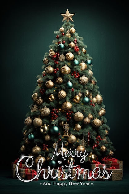 PSD merry christmas and happy new year background