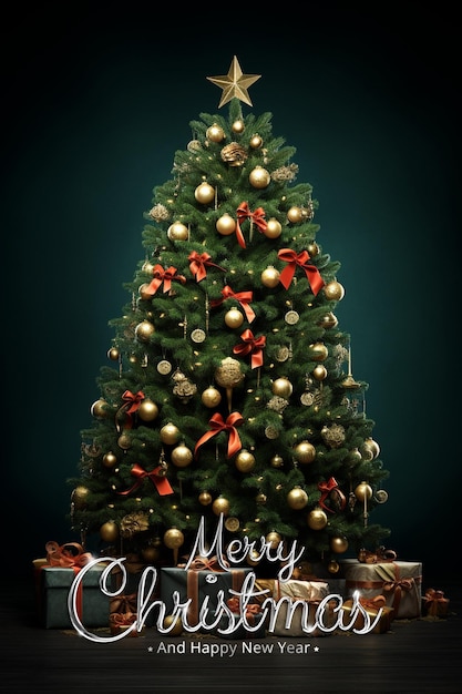 PSD merry christmas and happy new year background