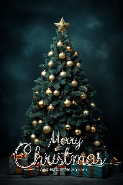 PSD merry christmas and happy new year background