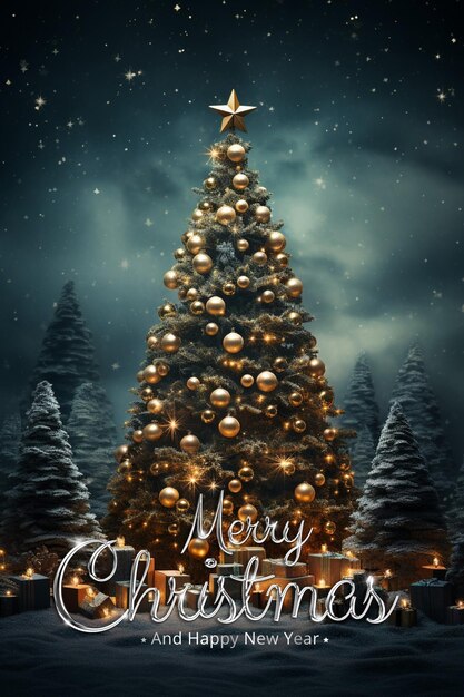 PSD merry christmas and happy new year background