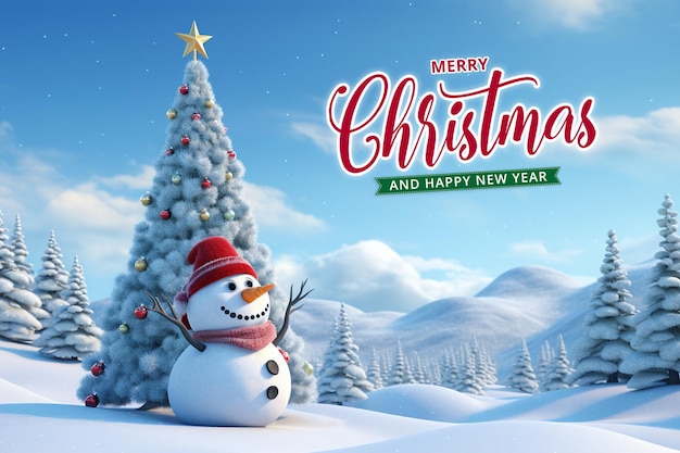 PSD merry christmas and happy new year background