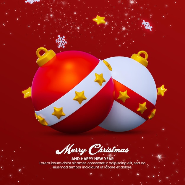 Merry christmas and happy new year banner social media post template