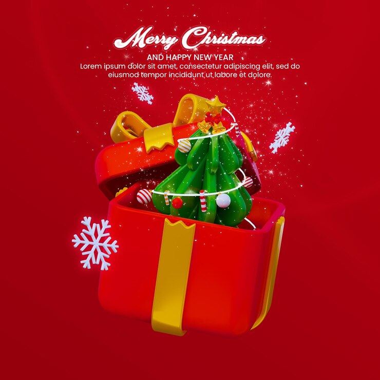 PSD メリークリスマスと新年あけましておめでとうございますバナーソーシャルメディア投稿テンプレート