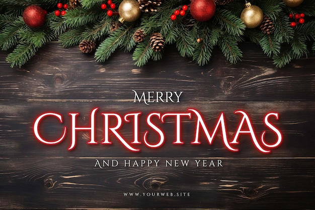 PSD merry christmas and happy new year banner template merry christmas background