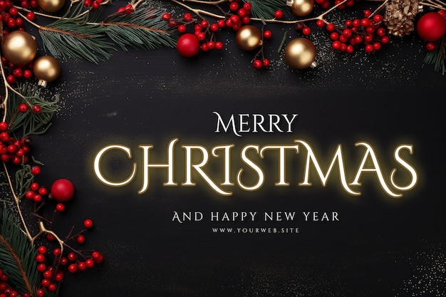 Merry christmas and happy new year banner template merry christmas background