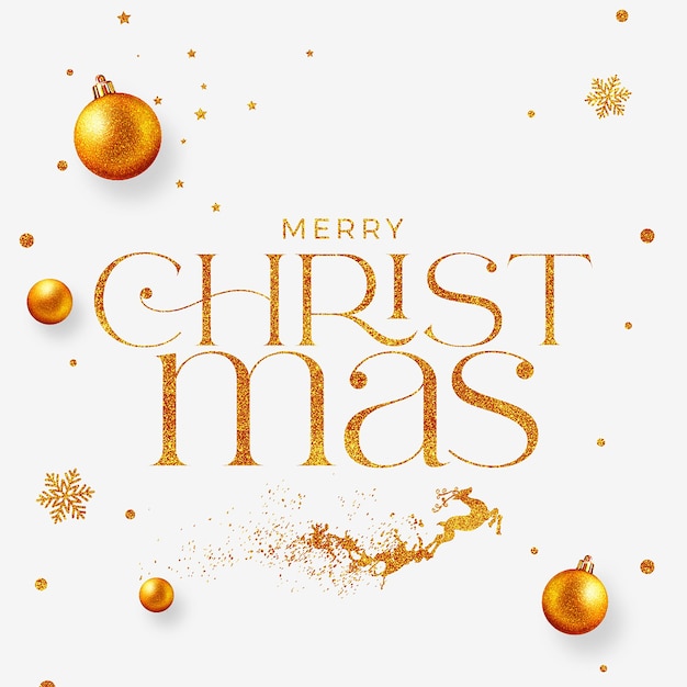 PSD merry christmas - happy new year gold christmas social media template