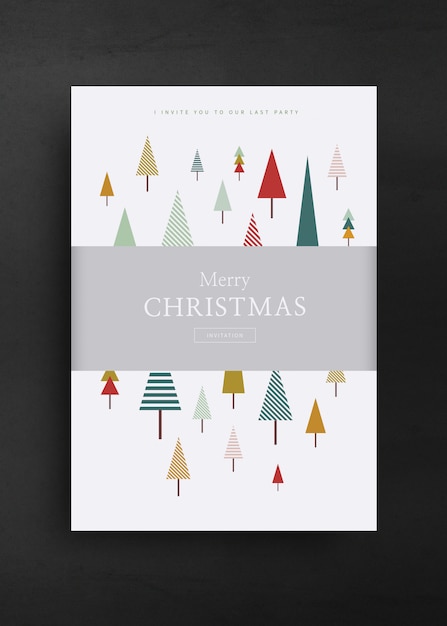 Merry Christmas and Happy New Year greeting card template