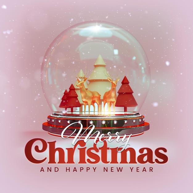 PSD merry christmas and happy new year for social media post template