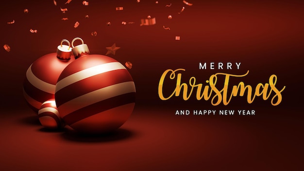 Merry christmas and happy new year for social media post template