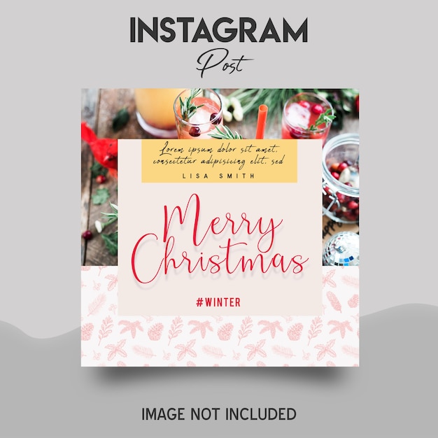 Modello di post di instagram di buon natale