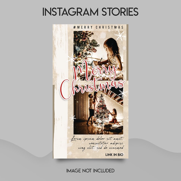 PSD С рождеством христовым шаблон рассказов в instagram