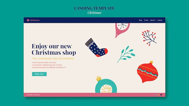 Merry christmas landing page template