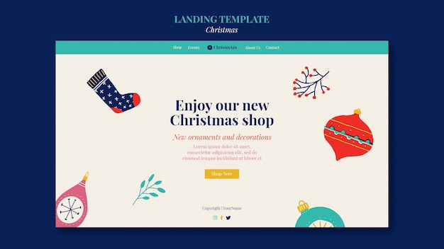 Merry christmas landing page template