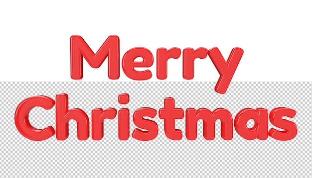 Merry christmas lettering 3d render